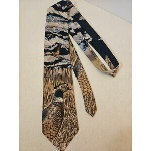 Vintage men's tie pheasant bird hunting scene by Reed St James